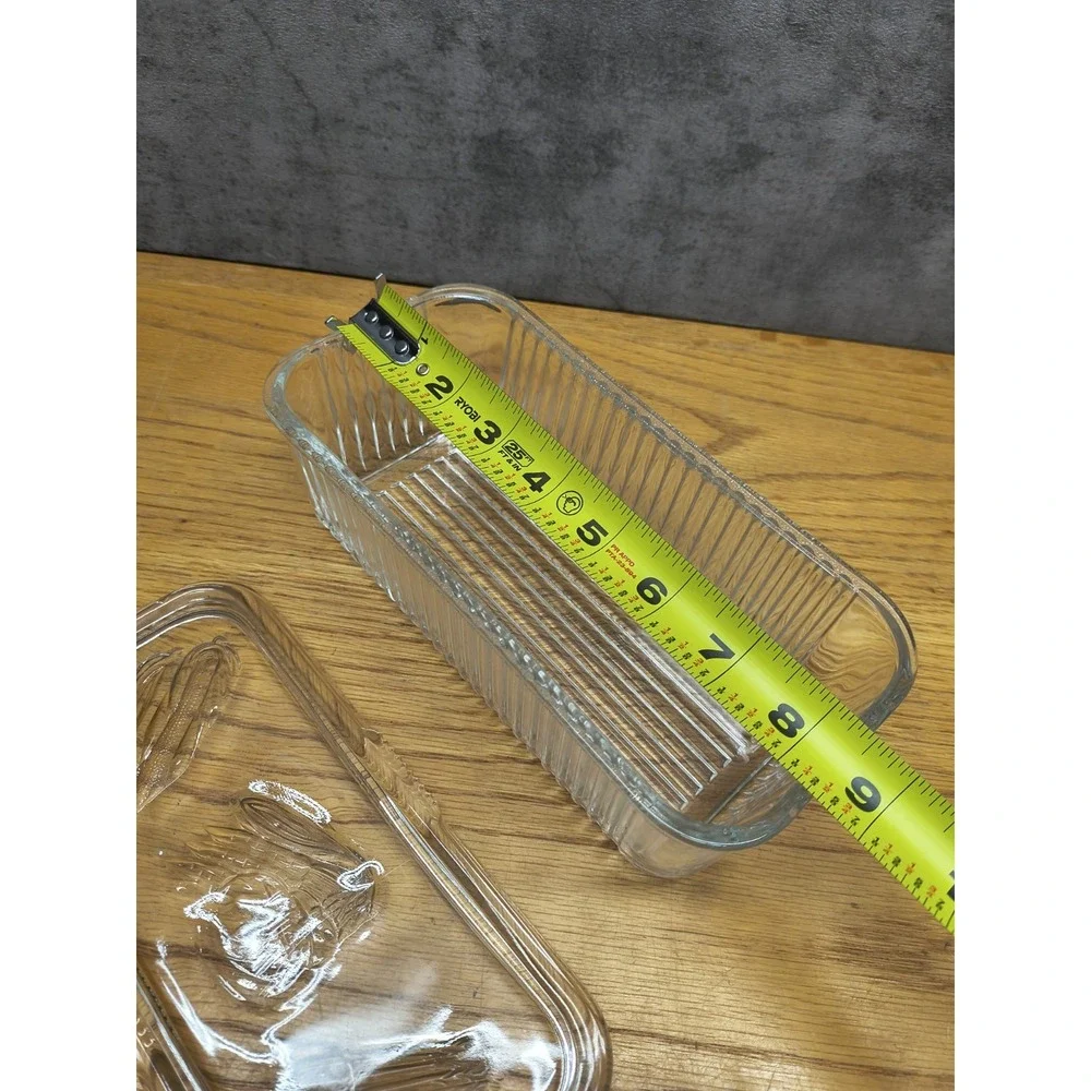 Federal Glass Embossed Vegetable Ribbed Glass Refrigerator‎ Rectangular Dish